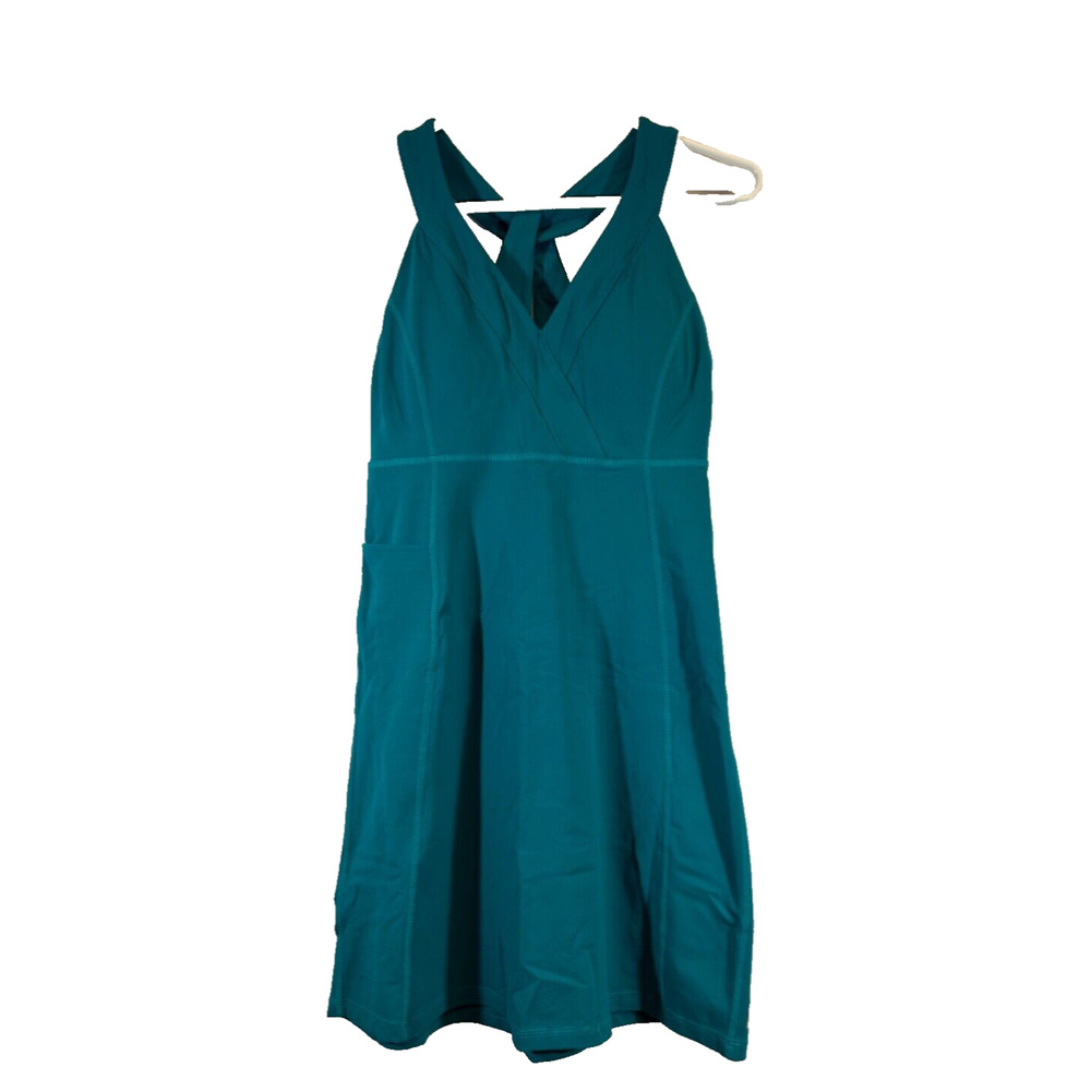 Lucy Womens Racer Athletic Dress Built in Bra Blue XS Sporty Athleisure D60 +